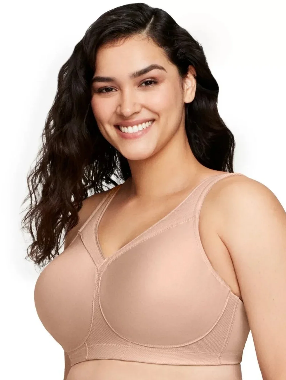 Glamorise Womens MagicLift Seamless Sports Wirefree Bra 1006 Café 38DD WL23